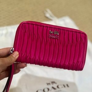 Coach Madison Gathered Leather Wristlet